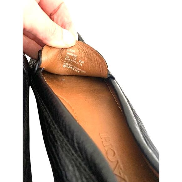 Coach-Crosby-Turnlock-Driver-Slip On Loafers-Black-Leather-Womens-Size 5.5 - Picture 5 of 10